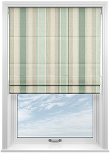 Laura Ashley Awning Stripe, Smoke Green - Roman Blind
